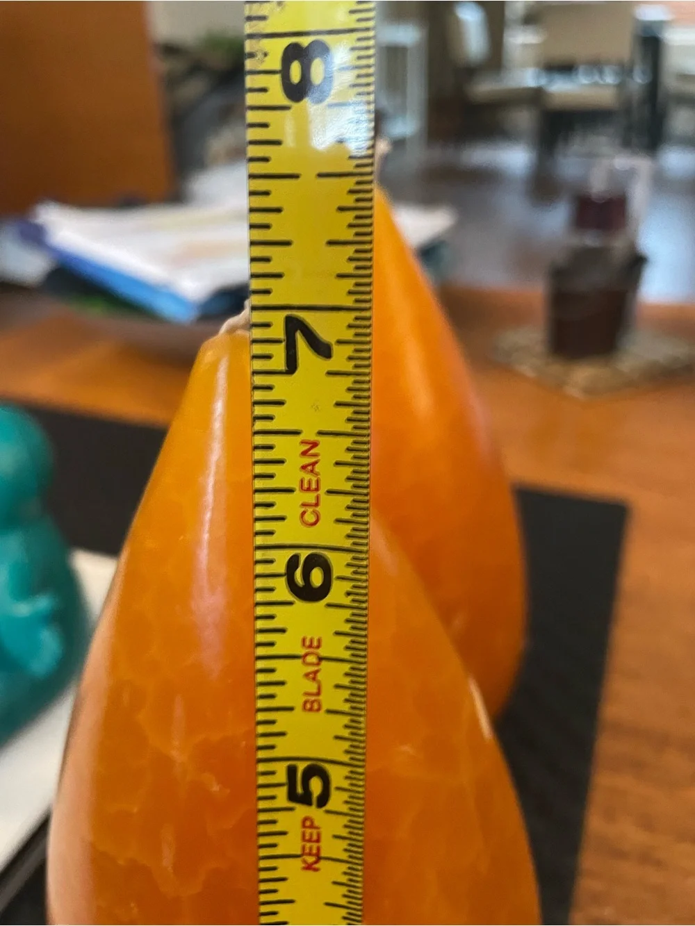 Candles pumpkin color Teardrop Decorative Candle Pair new Cedar & Saffron Scent